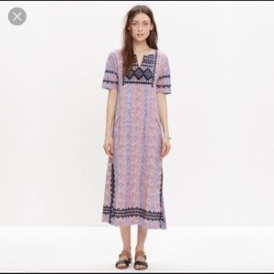 Madewell embroidered midi dress xxs